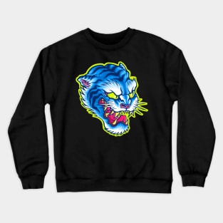 Japanese Blue Tiger Crewneck Sweatshirt